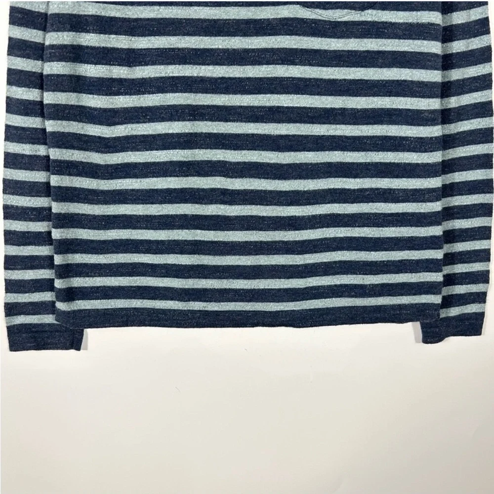 J.CREW 100% Cotton Blue Stripped Long Sleeve Crewneck Sweater Size S